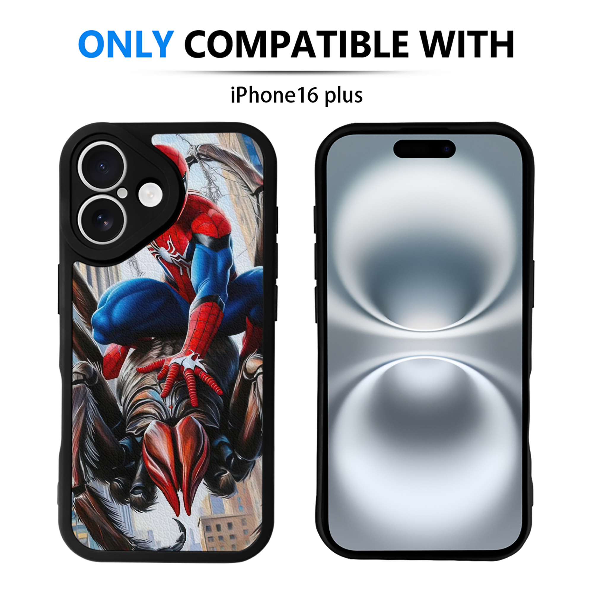 Spider Man スパイダーマン 【iPhone 16シリーズ対応】シリコンスマホケース（レザー調） 材質：シリコン